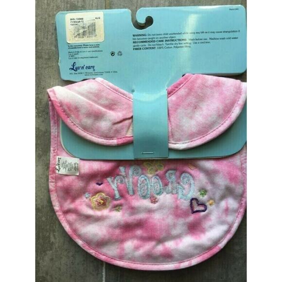 LUV N' CARE Tie Dye Bib Goovy Pink Hippie Baby NEW Cute Feeding Drool - Picture 2 of 2